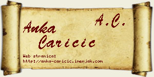 Anka Caričić vizit kartica
